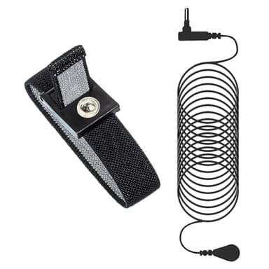 Grounding Wrist Strap, Grounding Bracelet with 15 Feet Grounding Cord, Earth-Connected Grounding Wristband for Sleep, Energy, Pain Relief, and Inflammation. (Black with Grey)