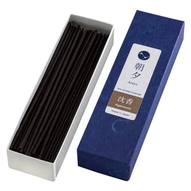 Asayu Japan Natural Low Smoke Agarwood Incense Sticks, Sample Size Japanese Incense for Evening Relaxation, Yoga, Meditation. Smokeless Incense with Less Irritation and Non-Toxic