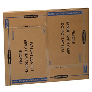 Bankers Box Adjustable - up to 65" TV/Picture/Mirror - Moving Box 3-Pack, Adjustable up to 40-in x 60-in x 4-in, (7711401)