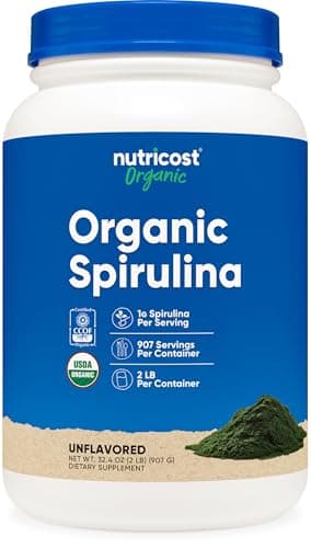 Nutricost Organic Spirulina Powder 2 LB - Pure, Certified Organic Spirulina