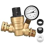 RVMATE RV Water Pressure Regulator, Brass Lead-Free Water Pressure Reducer Kit, Adjustable Valve with Inlet Screen Filter, for Camper Travel Trailer