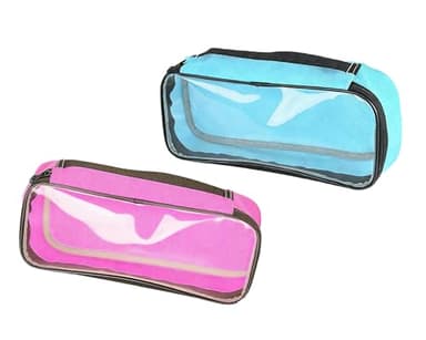 Travel Bag for Lifevac Home Kit Travel Kit First Aid Kit Accessory Pouches - Zippered Bag/Transparent Window - Set of 2 (Blue, Pink)
