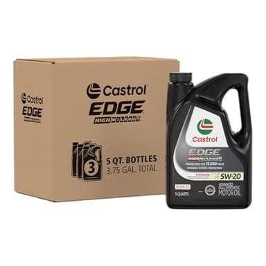 Castrol EDGE High Mileage 5W-20 Advanced Full Synthetic Motor Oil, 5 Quarts, Pack of 3