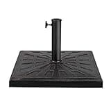 COBANA Square Umbrella Base, 42lb Heavy Duty Patio Outdoor Umbrella Stand Weight, Bronze