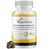 Vegan Vitality Multivitamins & Minerals for Women and Men with High Strength Vitamin B12, D3 & K2. 180 Vegan Multivitamin Tablets - 6 Months Supply. Vitamins for Vegans & Vegetarians
