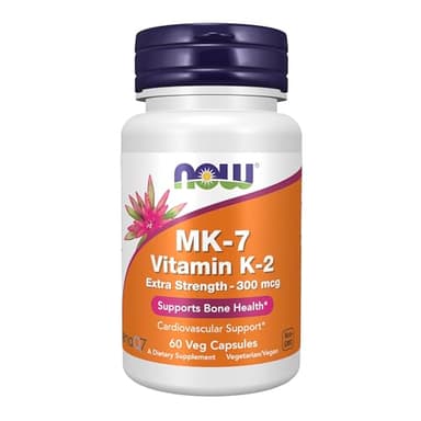 NOW Foods Supplements, Vitamin K2 (MK-7) 300 mcg, Extra Strength, Supports Bone Health*, 60 Veg Capsules