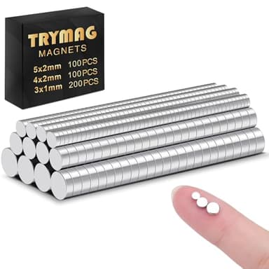 TRYMAG Small 400Pcs Rare Earth 3 Different Sizes Tiny Mini Magnets for Crafts, Small Round Fridge DIY Magnets for Miniatures,Multi-Use for Refrigerator, Office, Kitchen Cabinet, Crafts and Science