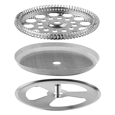34 oz French Press 3.75 Inch Filter Replacement Parts 3 Pieces Stainless-Steel Set Containing Spiral Disk, 8 Cup Mesh French Press Screen and Cross Disk for 1000L French Press
