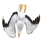 LIUYICRAFT 18.5x18.5 inch(LXW) Lifesize Simulated Seagull Realistic Dead Seagull Combination with 95 feet Double Side Laser Tape, Gray+white
