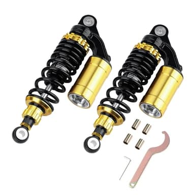 Universal 280mm Motorcycle Shock Absorbers Rear Suspension 2PCS 11 inch Compatible with Gokart Honda ATV CB Yamaha Gokart(Black & Gold)