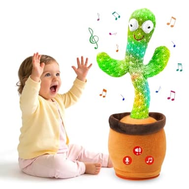 Invasgi Baby Toys Dancing Talking Cactus Toy, Boys Girls Interactive Gifts Mimicking Singing Repeating Cactus, Toddler Toys Stocking Stuffers for Grandkids with Exclusive Songs