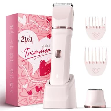 Risina Bikini Trimmer for Women - Painless Electric Razors for Silk Skin,Cordless Body Shaver for Trip,Replaceable Lady Facial Razor, IPX7 Waterproof&Easy Cleaning, Ceramic Blade, Gifts for Her