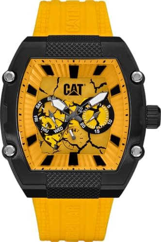 CAT "Barrel Men Watch, 46 mm case, Yellow Silicone Strap (13.169.27.721)