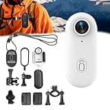 Kyrebcc Thesnap Mini Cam, Treklon POV Camera, Wearable Auto Tracking Camera for Sports, Waterproof Thumb Action Camer, Portable Video Recorder for Cycling, Diving, Travel, and Outdoor (White)