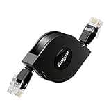 Fasgear Cat6 Ethernet Cable [1 Pack 1m/3ft Black] Adjustable Flat Internet Network LAN Patch Cord High Speed 10Gbps Cat6 Computer Wire with RJ45 Connectors for Modem Router, PC, Mac, Laptop
