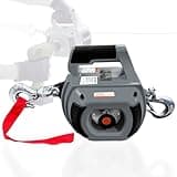 YATOINTO Portable Drill Winch 1000 LB Pulling Capacity with 40 Feet Alloy Steel Wire Rope, Hand Winch for Dragging(Gray)