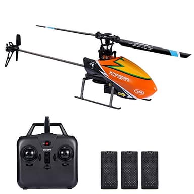 GoolRC C129 RC Helicopter for Adults, 4 Channel 2.4Ghz Remote Control Helicopter with 6-Axis Gyro, Aileronless RC Aircraft with Altitude Hold and 3 Batteries (Orange)