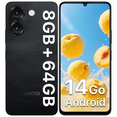 UMIDIGI G9A Unlocked Phones, Android 14 Go Cell Phone, 8GB+64GB/TF 1TB Expend Octa-Core, 4G Dual SIM Card, 3.5mm Headphone Jack 6.75" HD+Display Phones, AI Face Unlock Android Phone,5000mAh,GPS