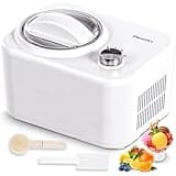 EUHOMY 1 Quart Auto Ice Cream Maker with Compressor, No Pre-freezing, 3 Modes Gelato Maker, Keep Cool Function, Easy-to-Clean, Frozen Yogurt Machine for Ice Cream/Frozen Yogurt/Gelato. (White)