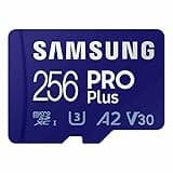 SAMSUNG PRO Plus microSD Memory Card + Adapter, 256GB microSDXC, Up to 180 MB/s, Full HD & 4K UHD, UHS I, C10, U3, V30, A2, for Android Smartphones, Tablets, GoPRO, and DJI Drone (MB MD256SA/AM)