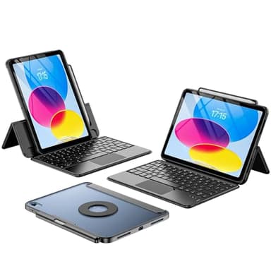 ProCase Magnetic Detachable Keyboard Case for iPad 11-inch (A16 Chip) 2025 / iPad 10th Generation 10.9" 2022 with Horizontal & Vertical Orientation, Built-in Touchpad and Pencil Holder -Black