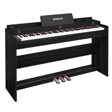 WENCAI 88 Key Fully Weighted Digital Piano Keyboard, 88 Keys Hammer Action Electric Pianos, Wooden Classic Upright Electronic Piano for Beginner, Professional, Midi Compatible, Triple Pedal (Black)