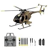 Dodoore Remote Control Helicopter, C189 MD500 RC Helicopter Model, 1/28 Scale 4CH Single-Rotor Helicopter with 6-Axis Gyro and Brushless Motor, 2.4GHz RC Aircraft for Adults, 2 Batteries (Camouflage)