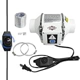 Powerful 3 Inch Inline Duct Ventilation Fan AC Vent Blower Exhaust Fan w/ 1.5M Pipe, Enhanced Air Flow, Low Noise for 3D Printer Enclosure, Laser Engraver Cover,Resin, Greenhouse Ventilation Equipment