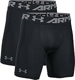 Under Armour Men's UA HeatGear Armour Compression Shorts, Black/Steel, Small, 2-Pack