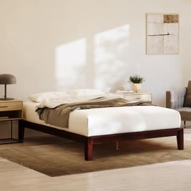 Nectar Bamboo Platform Bed Frame - Twin - Walnut - Floating Center Support Legs - 12” Height - Easy Tool Free Set Up - Contemporary and Durable - Sturdy Wooden Support Slats - Holds Up to 500 Pounds