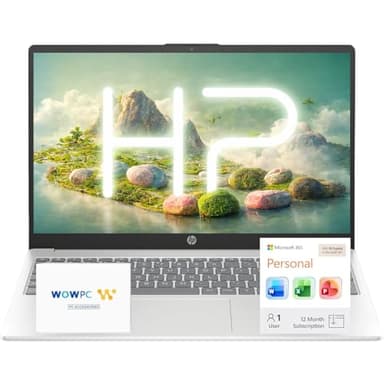 HP 15.6" Business Laptop Computer with Microsoft 365 • 2026 Edition • Copilot AI • Intel 4-Core N100 CPU • 1.1TB Storage (1TB OneDrive + 128GB UFS) • Windows 11 • w/o Mouse
