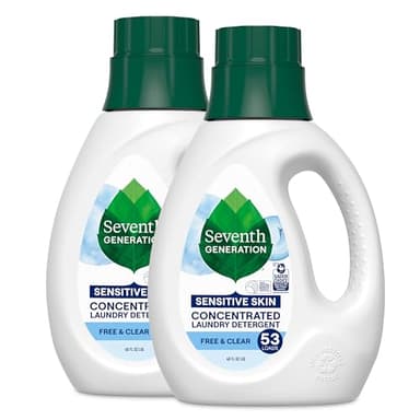Seventh Generation Concentrated Laundry Detergent Liquid Free & Clear Fragrance Free 40 Fl Oz (Pack of 2)