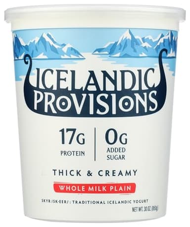 Icelandic Provisions, Yogurt Skyr Whole Milk Plain, 30 Ounce