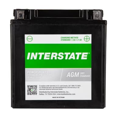 Interstate Batteries YIX30L-BS 12V 30Ah Powersports Battery 400CCA High-Performance AGM Rechargeable Replacement for Harley, Polaris, BMW Motorcycles, ATVs, UTVs, Snowmobiles (CITX30L-BS)
