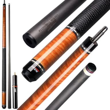 YEUEK YFEN Carbon Fiber Pool Cue Stick 11.5mm 12.5mm Low Deflection Pool Stick with Rare Wood Butt Balone Shell Inlaid Ring Professional Cue Stick with Extension