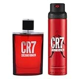 Cristiano Ronaldo CR7 EDT and Body Spray Mens Fragrance Set - Woody, Musky Long Lasting Scent with Lavender, Cardamom, Tobacco, and Cedar - 2 pc