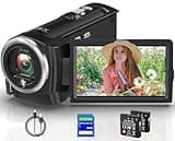 Gcasio 2.7K Video Camera Camcorder QHD 50MP YouTube Vlogging Camera 16X Digital Zoom Webcam 270 Degree Rotation Screen Camcorders with 32G SD Card and 2 Batteries Recording While Charging