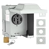 RVMATE RV/EV 50 Amp 125/250 Volt Power Outlet Box, Waterproof Lockable Enclosed Power Panel, 14-50R Receptacle, for RV Camper Travel Trailer Electric Car, ETL Listed