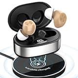 Hearing Aids for Seniors, Hearing Aid Rechargeable with Noise Cancellation Adults, senior Invisible Hearing Amplifier, Portable charging Supports Wireless Charging Technology, Comforts Design(beige)