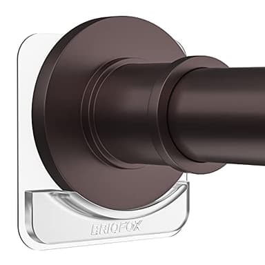BRIOFOX Adhesive Shower Curtain Rod Holder | No Drilling | Invisible Wall Mount Holder | Transparent Rod Retainer, 2 Pack(Rod Not Included)