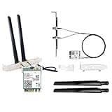 AX210 WiFi 6E WiFi Card M.2 NGFF Mini Desktop kit Adapter 6GHz BT5.2 Wireless 802.11ax 5400Mbps 2.4Ghz 5Ghz Support OFDMA MU-MIMO AX210NGW Gigabit Network Card