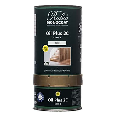 Rubio Monocoat Wood Oil Finish 650 ft² - Pure | Oil Plus 2C | Quick-Dry, Eco-Friendly Linseed Wood Oil for Indoor Use, Includes Accelerator (Part B) | Protector | 1.3 L