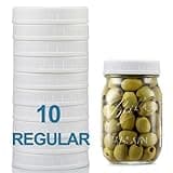 AOZITA 10 Pack REGULAR Mouth Mason Jar Lids for Ball, Kerr and More - White Plastic Storage Caps for Mason/Canning Jars - Leak-Proof, Dishwasher Safe & Food Grade