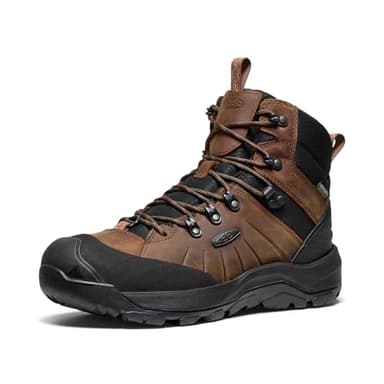 KEEN Men's Revel 4 Mid Height Polar Insulated Waterproof Snow Boots, Dark Earth/Caramel Cafe, 10.5 US