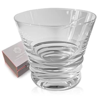 SANMENMO Hand Blown Crystal Whiskey Glass, 8.5Oz Edo Kiriko Style Cut Rocks Glass, Japanese-Inspired Luxury Lowball for Whisky, Bourbon & Spirits – Celebrate the Moment