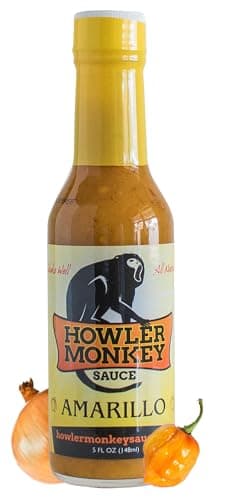 Howler Monkey Sauce Amarillo - Panama Hot Sauce - Gluten-Free, No Carbs, Low Sodium - No Thickeners, Preservatives, or Added Sugars - 5 oz (1-Pack)