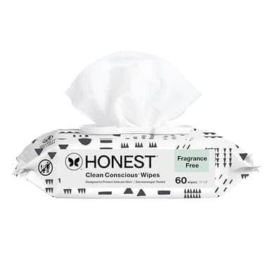 The Honest Company Hypoallergenic Multi-Use Baby Wipes for Sensitive Baby Skin, Pattern Play, 60 Count