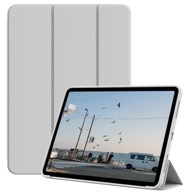 KVTVOU Case for iPad Air 11 Inch (2025/2024, M3/M2), for iPad Air 5th/4th Gen (10.9 Inch, 2022/2020) Without Pencil Holder, Slim Trifold Stand Smart Cover & Soft TPU Back, Auto Wake/Sleep, Gray