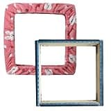 JQSH Gripper Strip Frame, Rug Hooking Frame, Punch Needle Frame, Cross Stitch Hoop, with Frame Flannel Cover (11.8*11.8 inch)