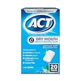 ACT Dry Mouth Moisturizing Gum, 20 Pieces, With Xylitol, Sugar Free Soothing Mint